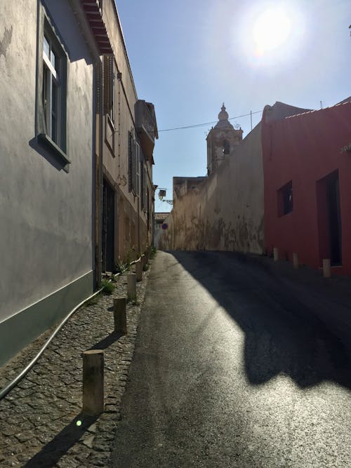 Free stock photo of bright sun, church, city street