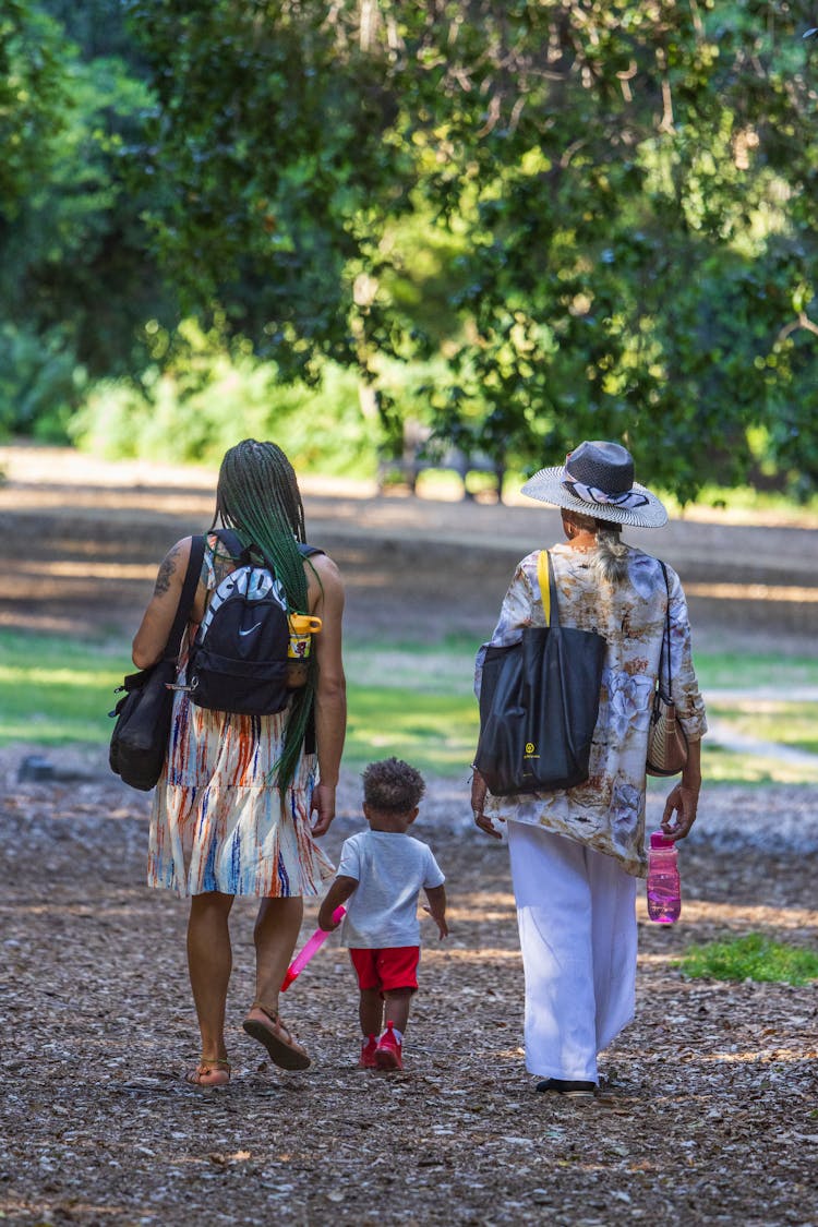 Family On Stroll In Park