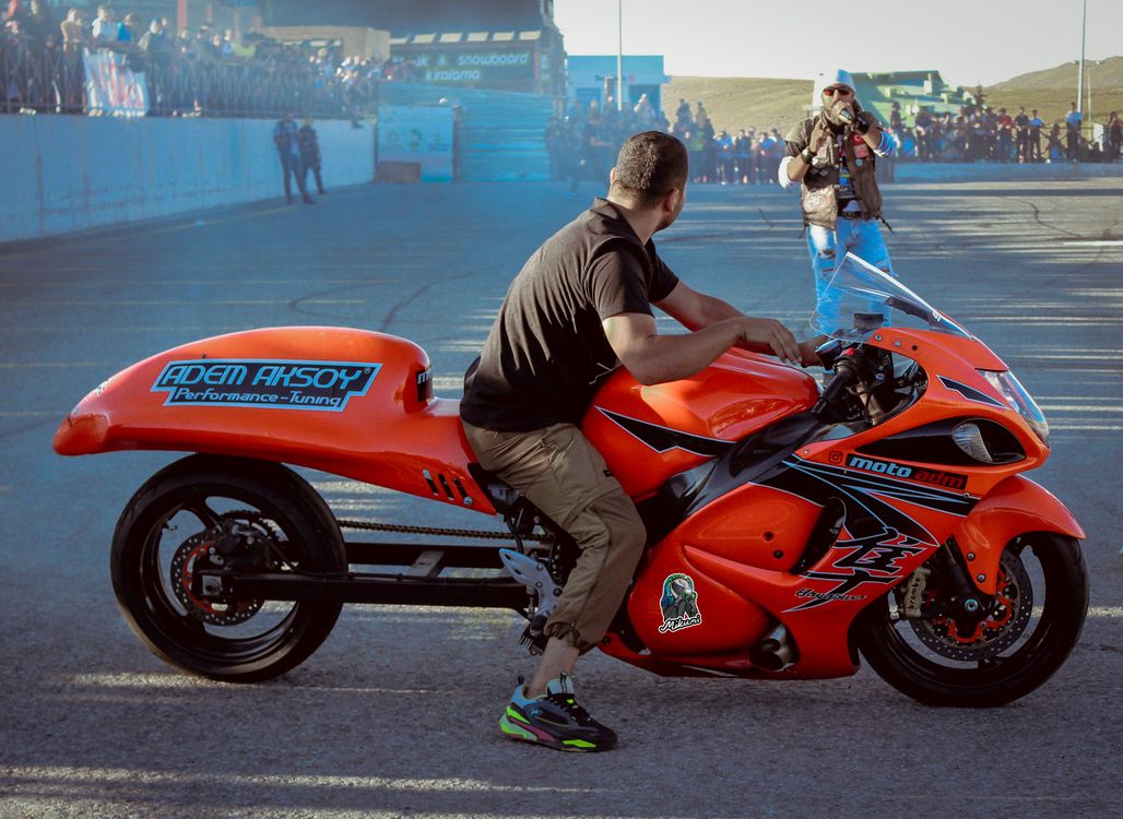 Motorcycle Racer Man Man on Motorcycle during Racing Event · Free Stock Photo