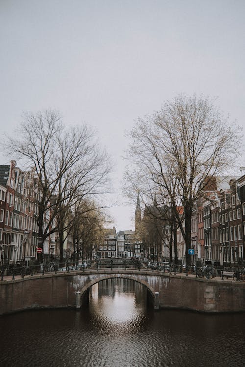 View of the Bridge Crossing the Leidsegracht Canal in Amsterdam, the Netherlands