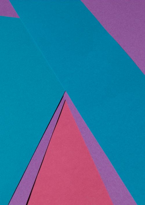 Free Vibrant abstract composition featuring overlapping colored paper shapes. Stock Photo