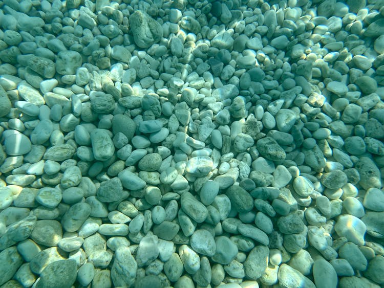 Stones On Sea Ground Underwater