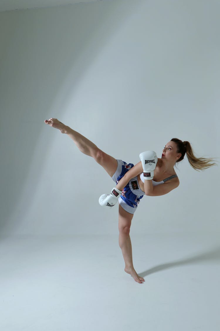 Kickboxer Woman Posing In Studio