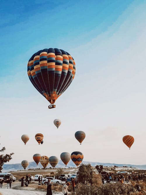 Hot Air Balloons Flying over Cappadocia, Turkey 