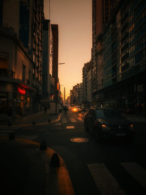 Street in City at Sunset