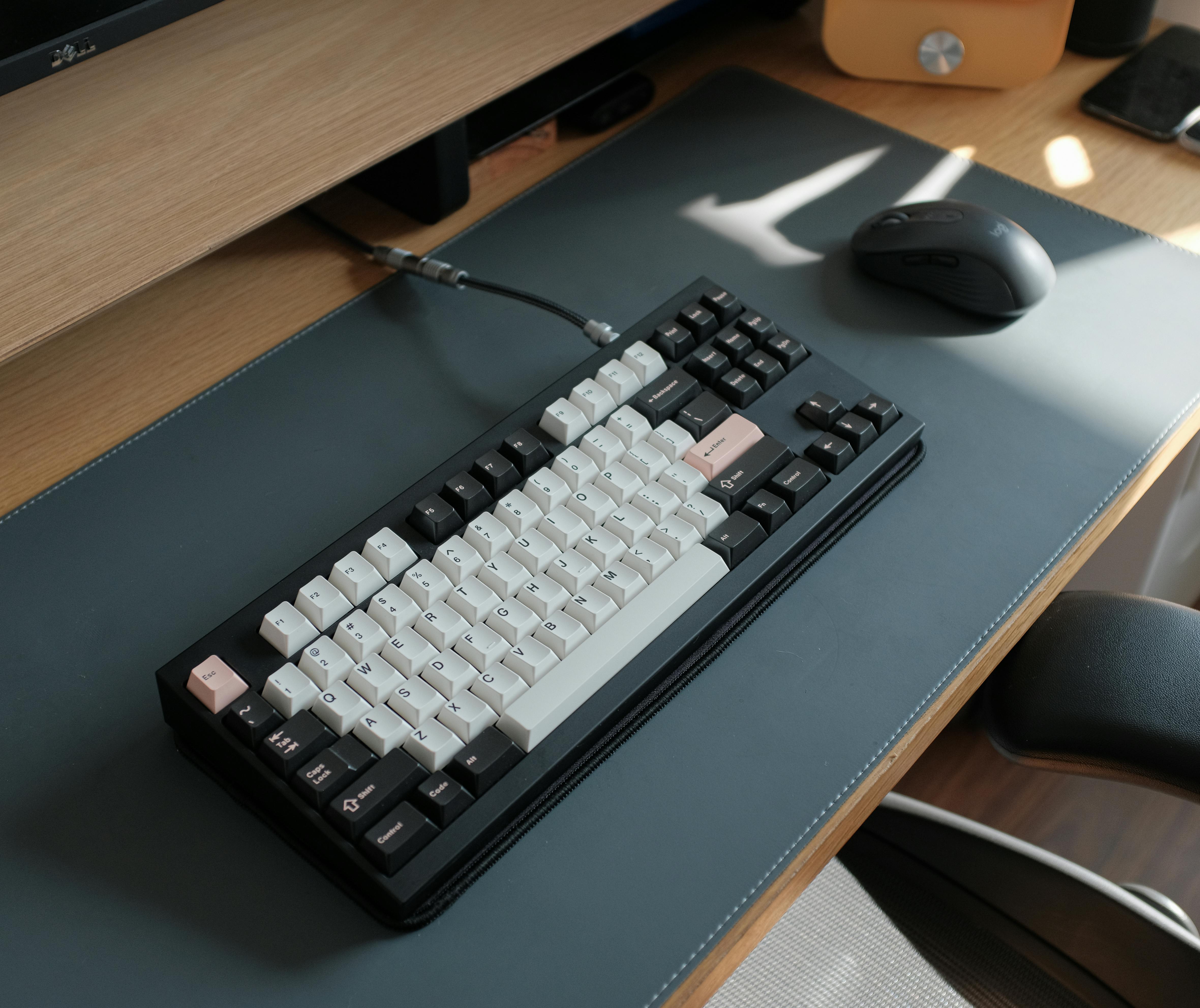 Black and White Computer Keyboard and a Mouse · Free Stock Photo