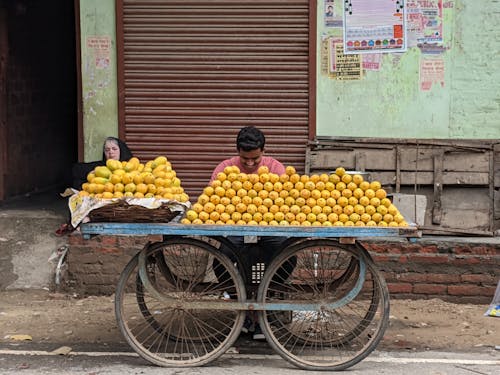 Street Vendors Selling Mango Fruits from their Cart