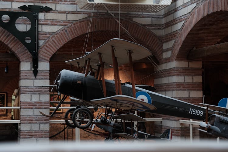 Exhibit Of An Old Military Plane At The Museum 