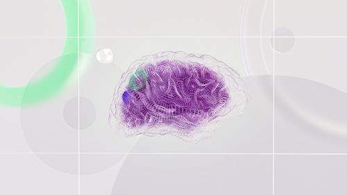 Abstract 3D visualization of a digital brain representing neuroscience
