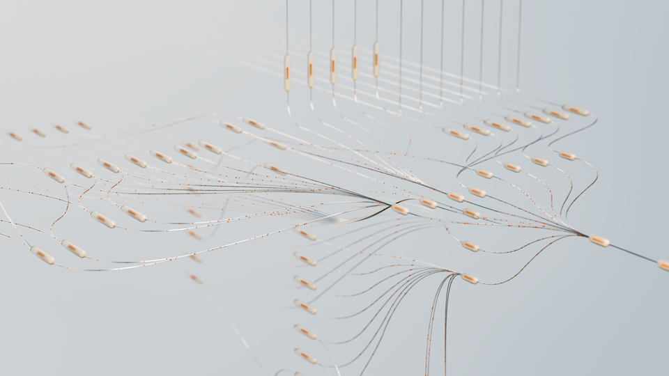 Abstract visualization of an artificial intelligence neural network