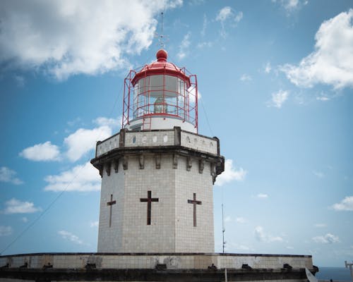 Arnel Point Lighthouse in Sao Miguel in the Azores