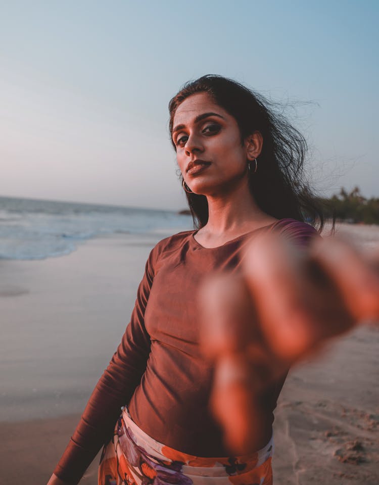 A Woman On A Beach