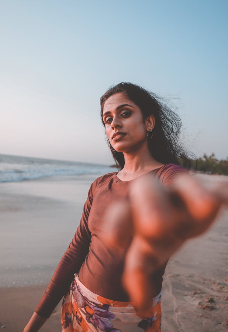 A Woman On A Beach