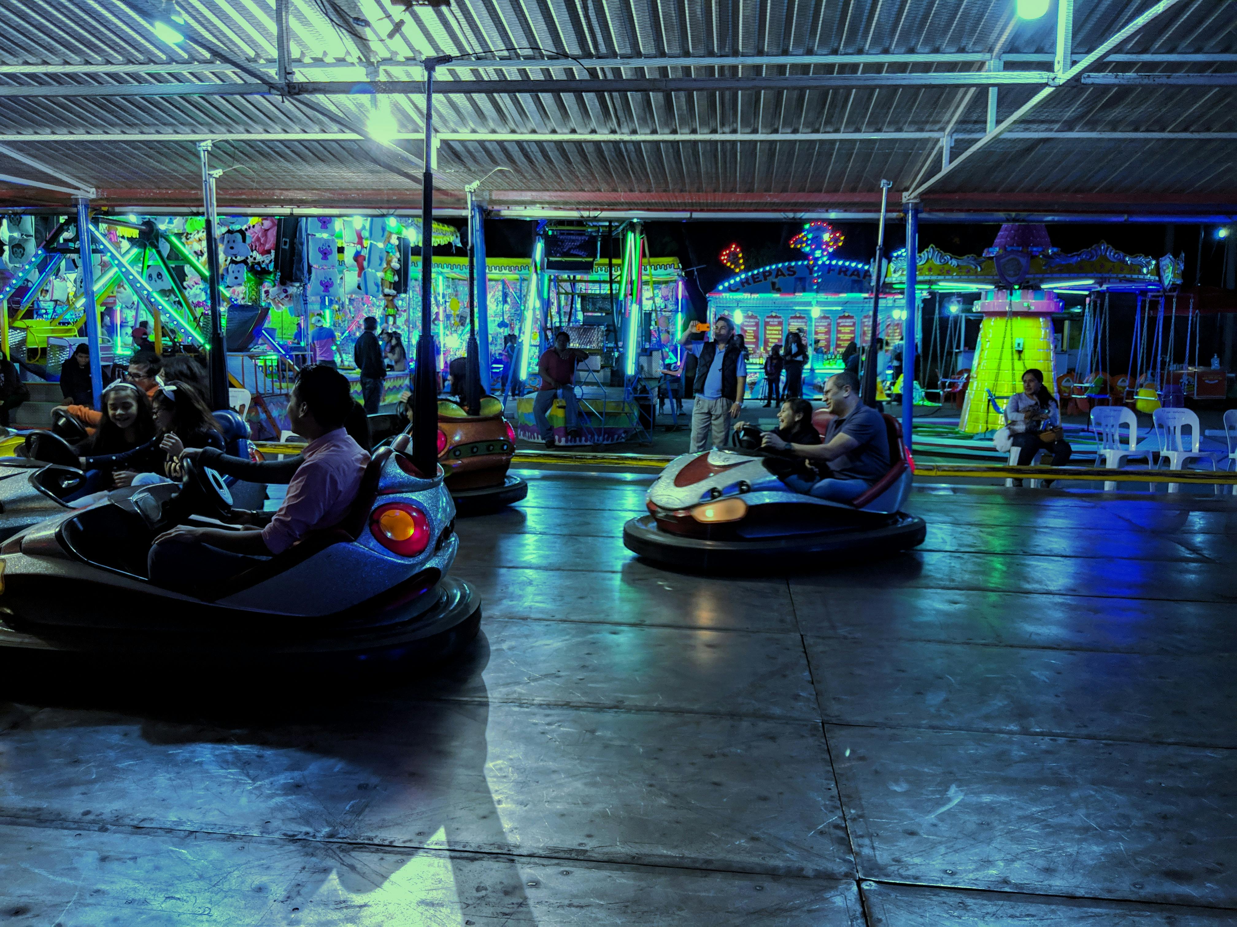 Free stock photo of #bumpercars #cars #fair #game #night