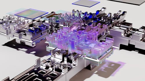 Free An artist’s illustration of artificial intelligence (AI). This image visualises the duality between human and machine intelligence and how both learn. It was created by Rose Pilkington as ... Stock Photo