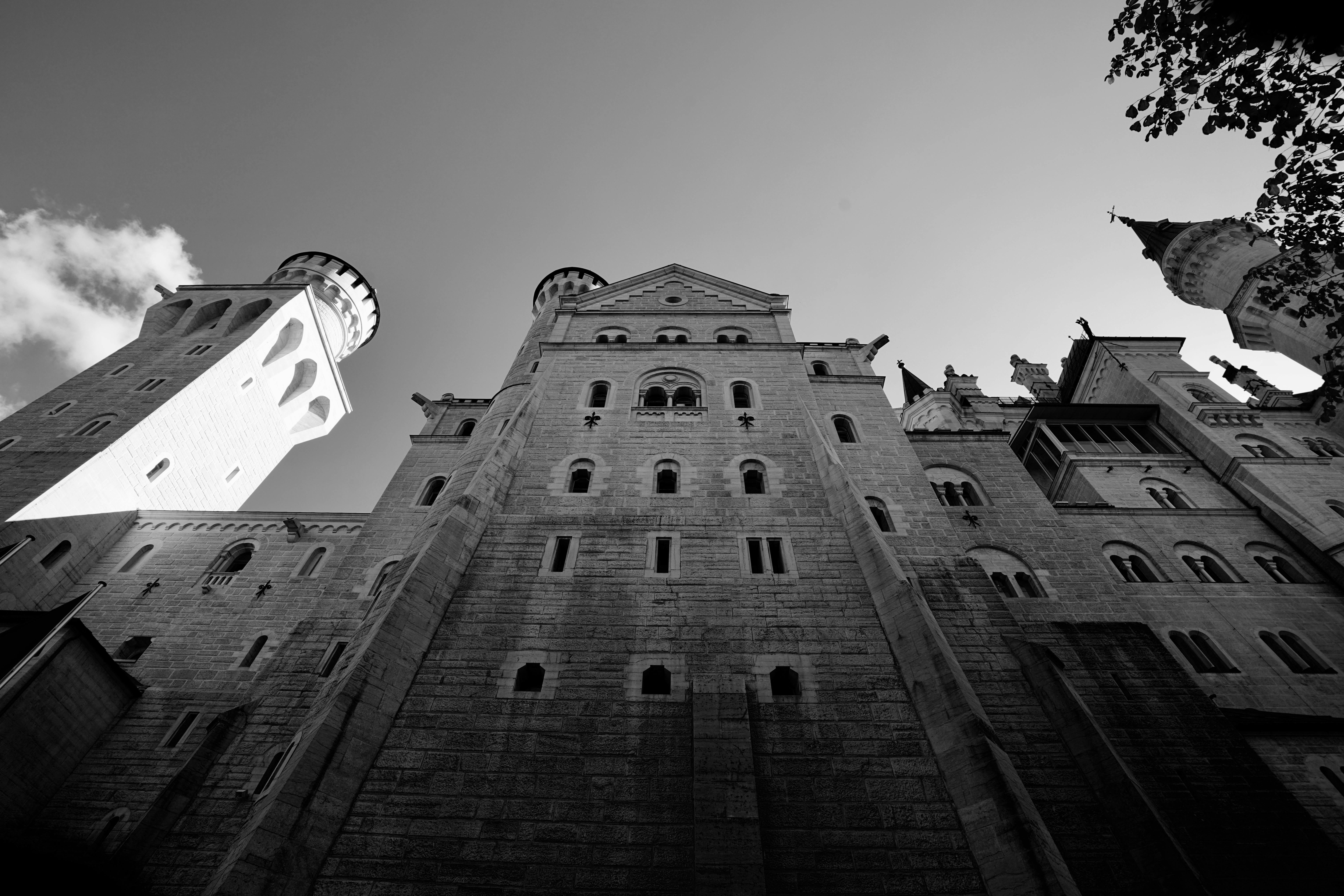 Free stock photo of black and white, castle