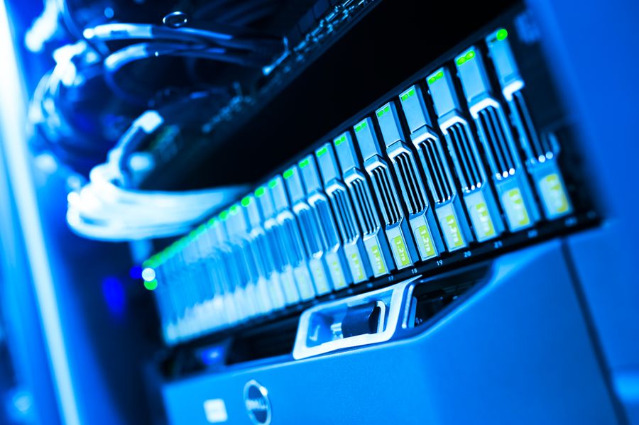 Modern server infrastructure powering IT support services