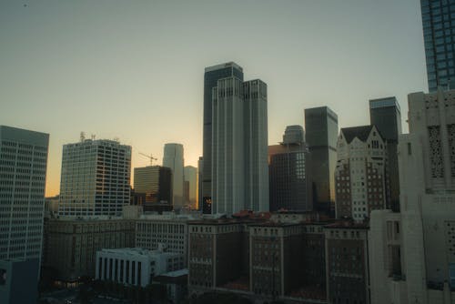 Skyscrapers in Los Angeles at Sunset