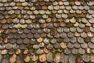 Before: old, worn, moss-covered roof