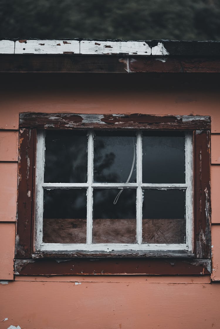 Broken Window In A Building