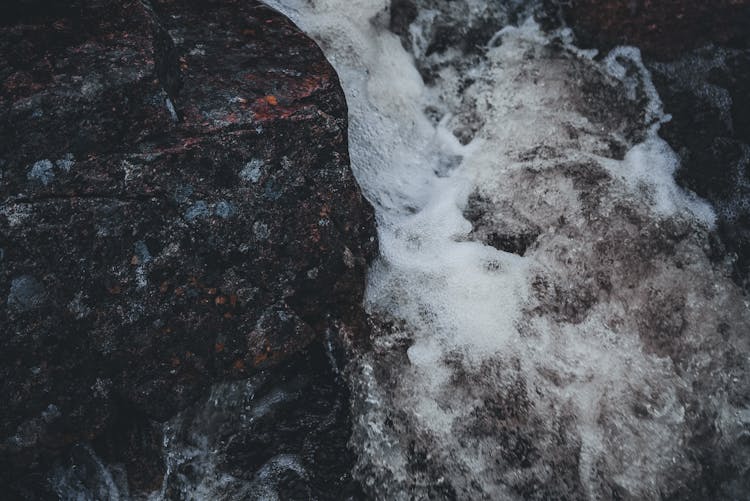 Waves Crashing Onto Rock