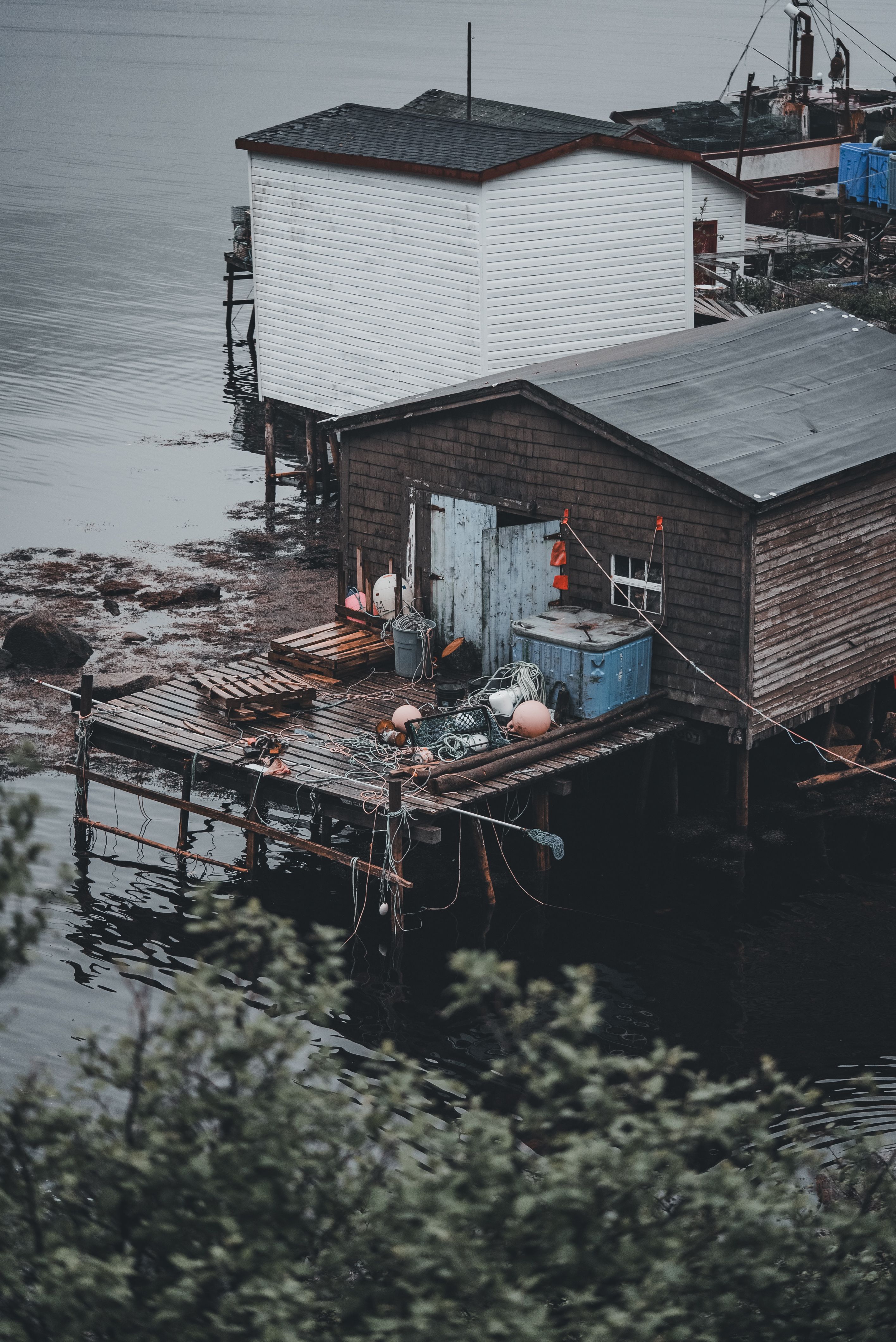 Wooden Platform by Shed on River Bank · Free Stock Photo