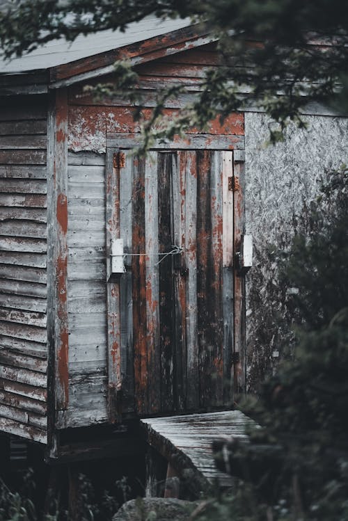 Wooden Door in a Hut