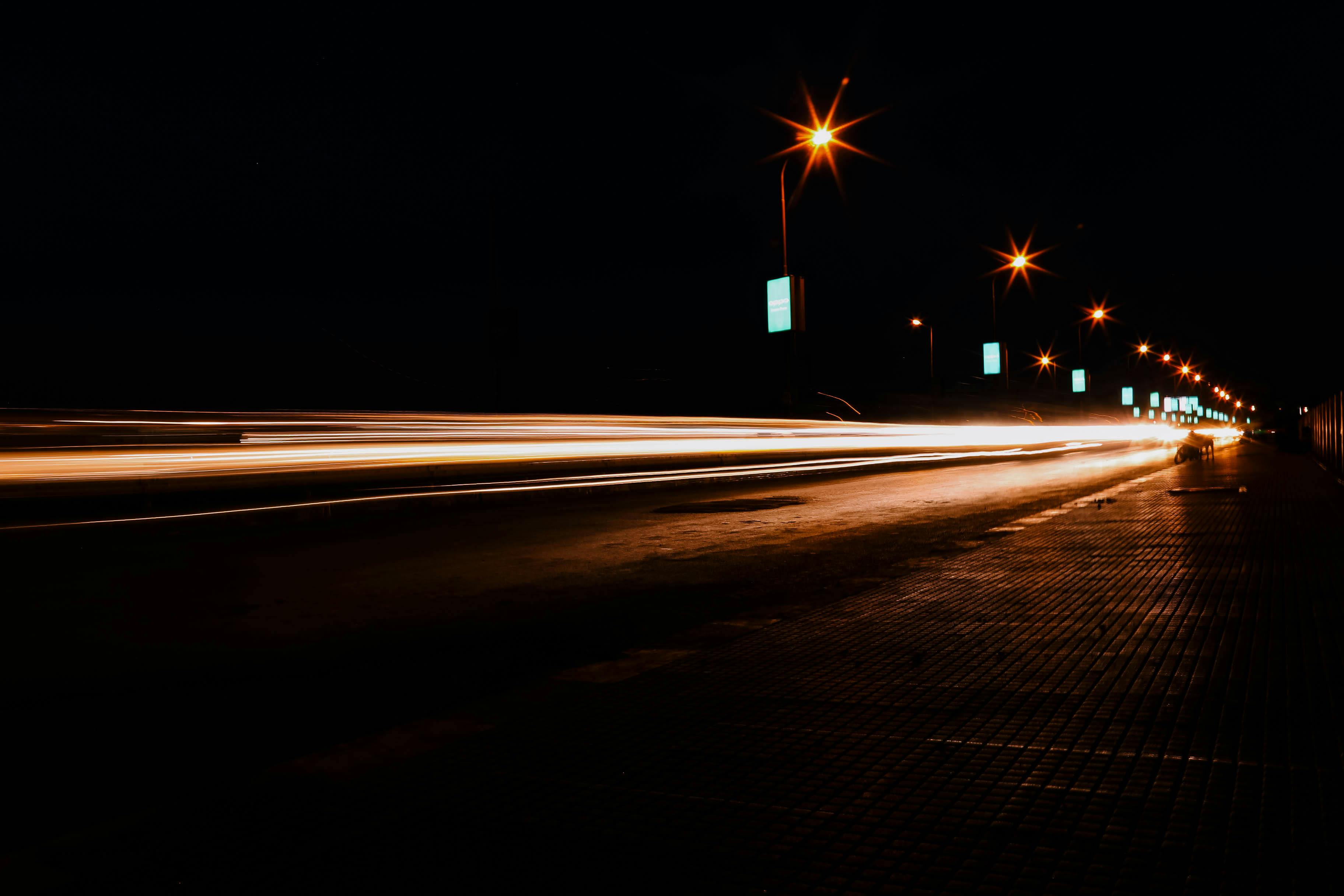 Free stock photo of bridge road, night lights, orange