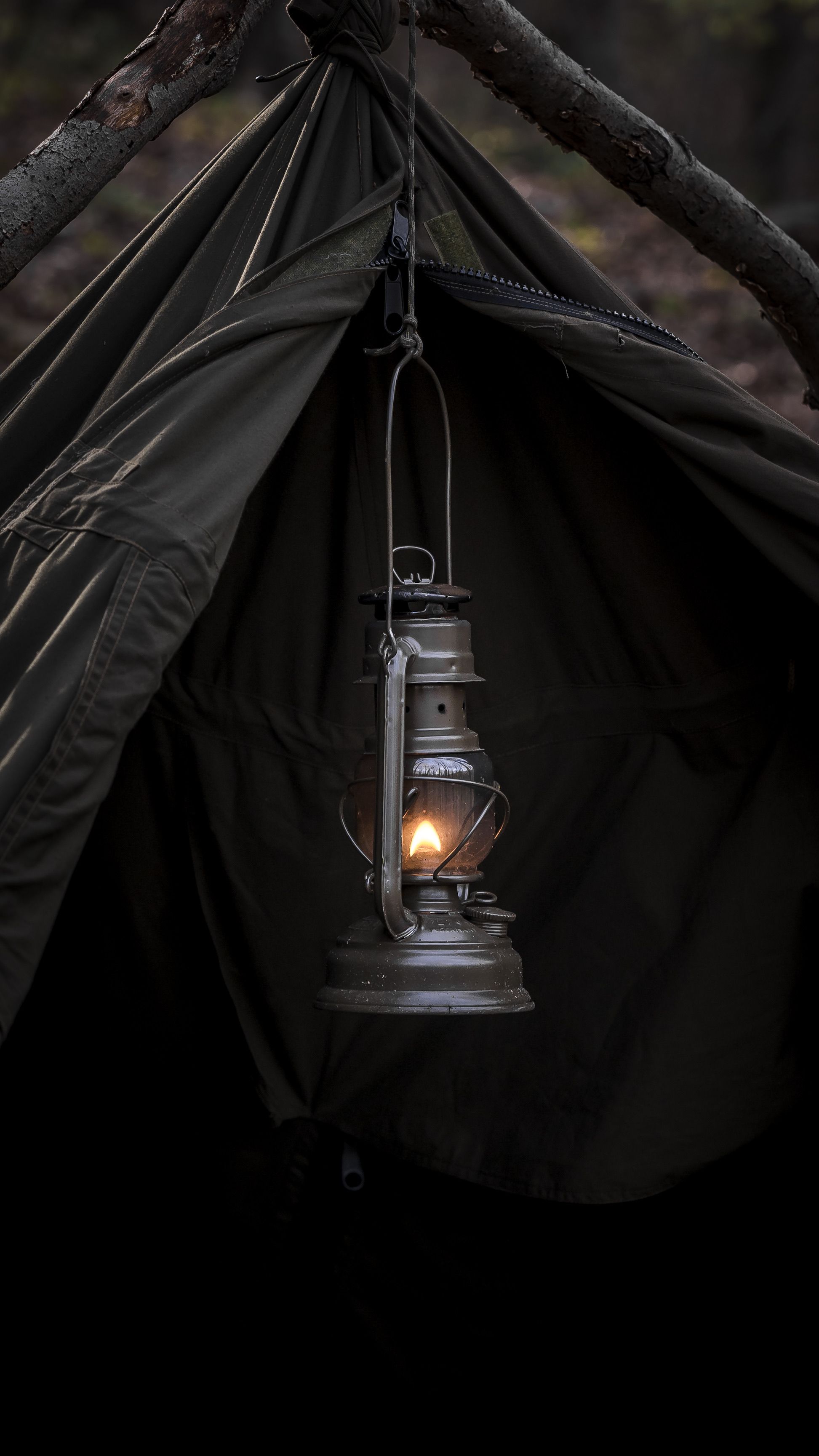 Lampe d'ambiance allumée la nuit