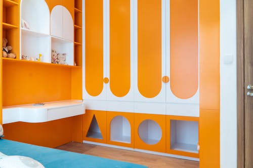 Orange Walls in Bedroom