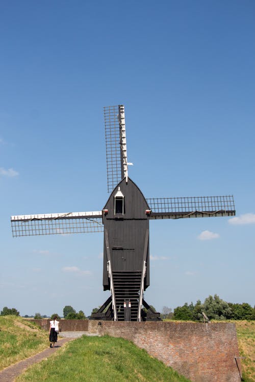 Vintage Windmill in Countryside