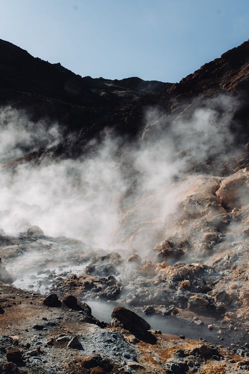 Steam over Stream among Hills