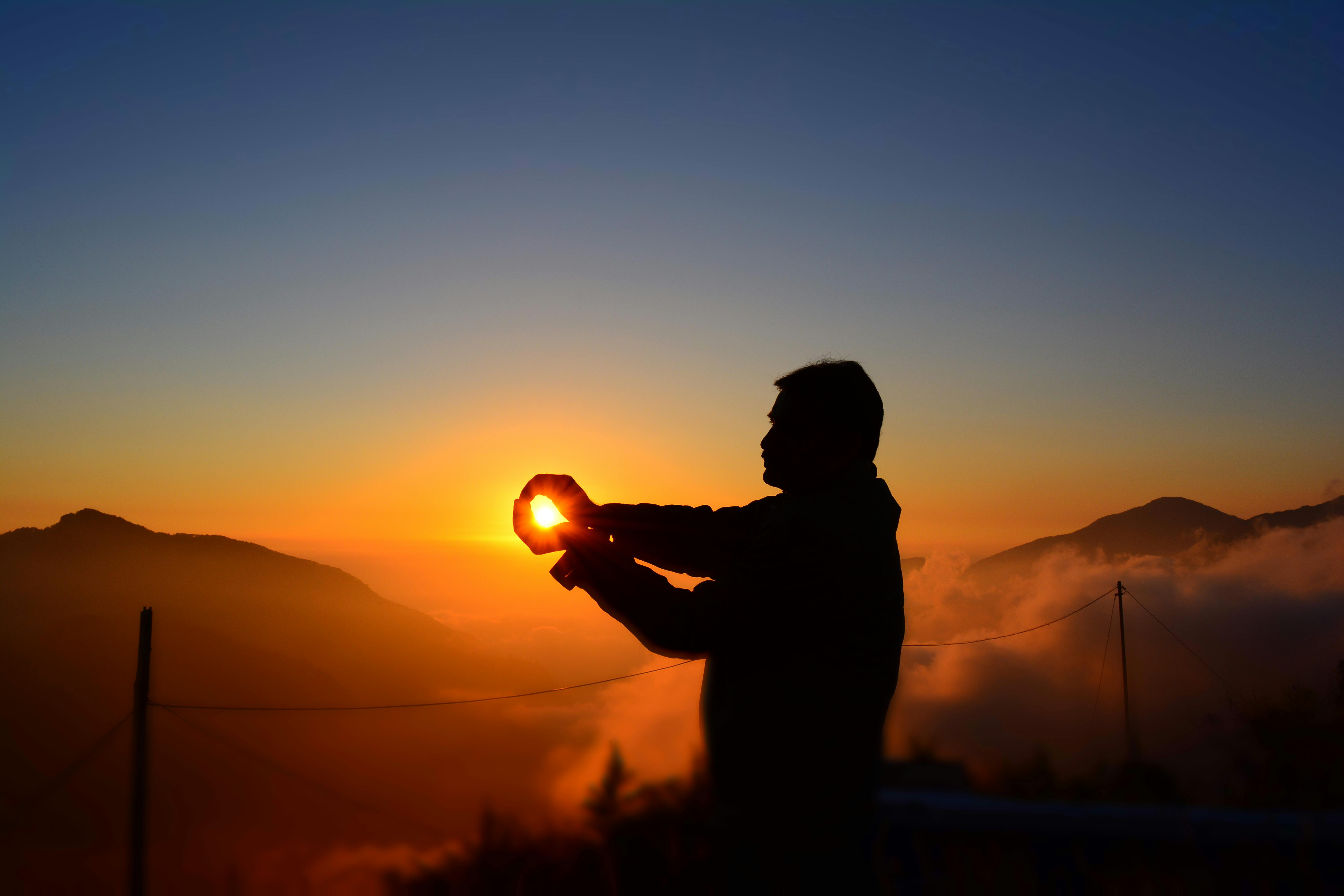 silhouette of man