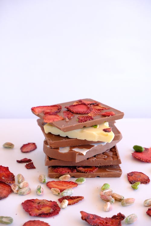 Bars of Chocolate with Strawberries