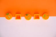 Circles and Squares on Orange and Purple Background