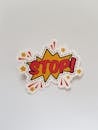 Red and Yellow Stop! Sticker