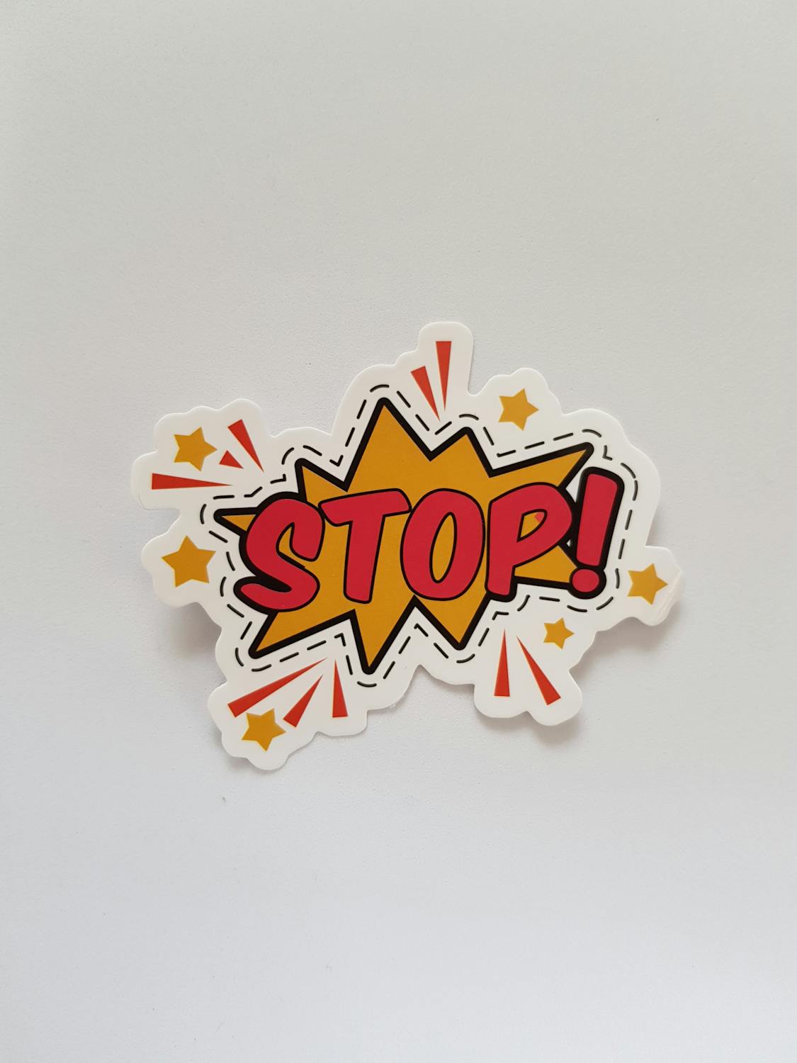 Red and Yellow Stop! Sticker · Free Stock Photo