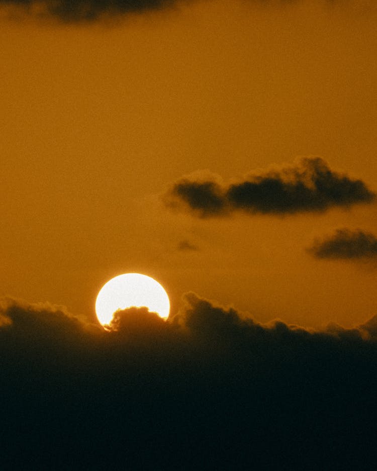 Clouds Over Sunset Sun On Yellow Sky