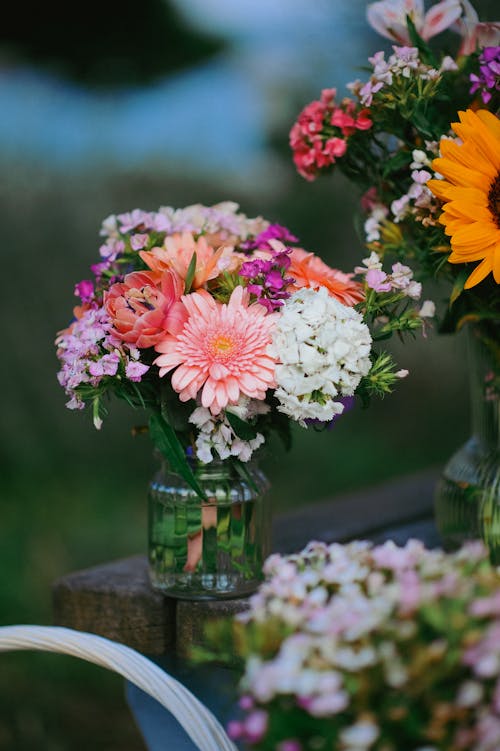 Colorful Flowers in Vase