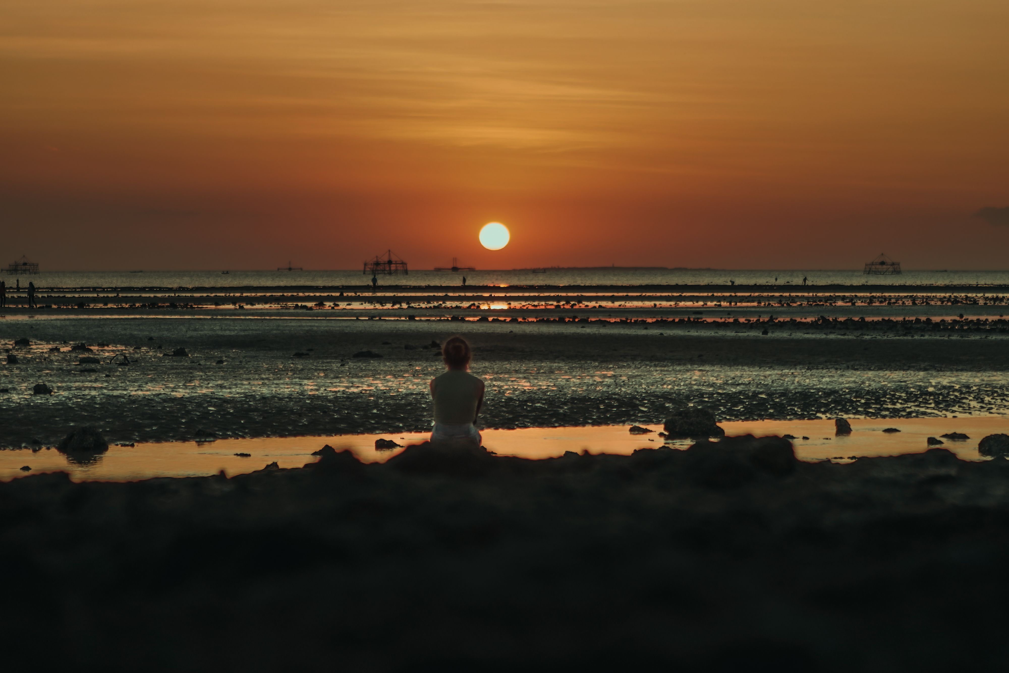 Woman on a Beach During Sunset · Free Stock Photo