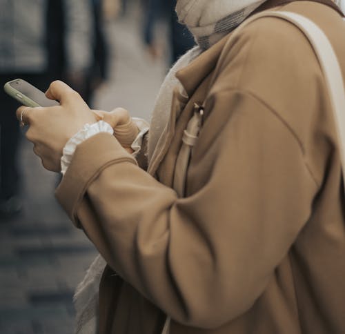 Close up of Woman Using Cellphone