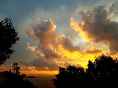 Free yellow clouds Stock Photo