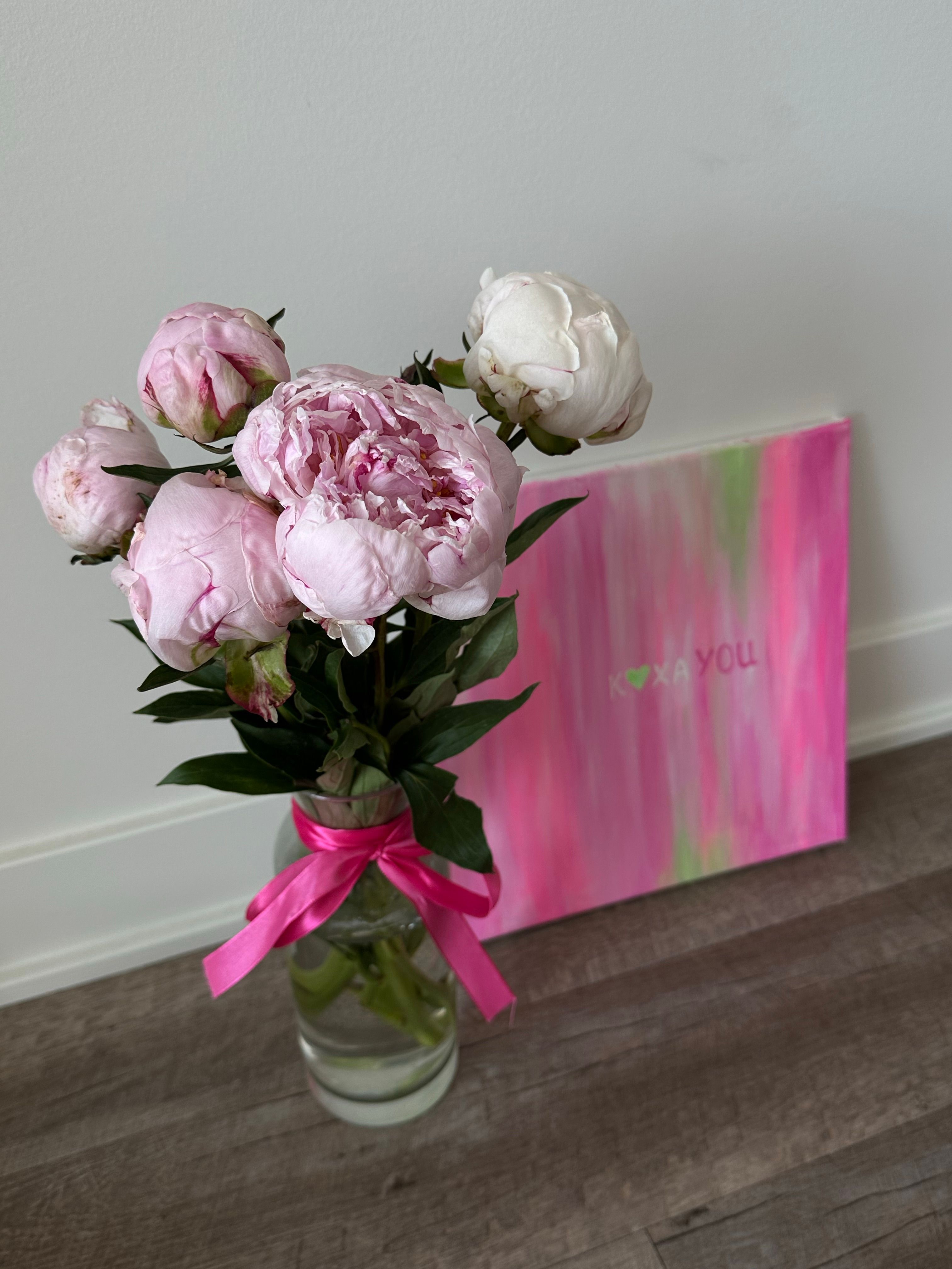 A Bunch of Peonies in a Glass Vase · Free Stock Photo