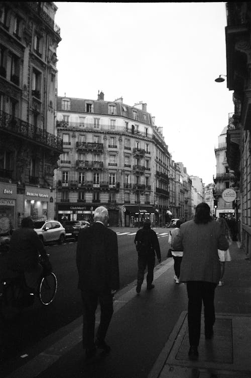 People Walking near Street in Town