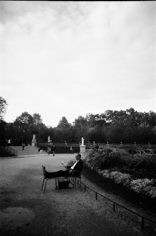 Man Sitting in Park