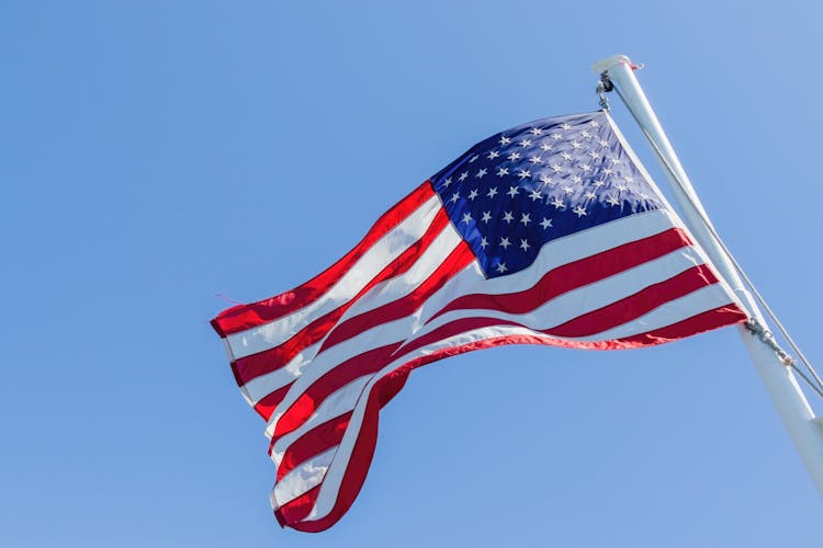 American Flag On Flagpole