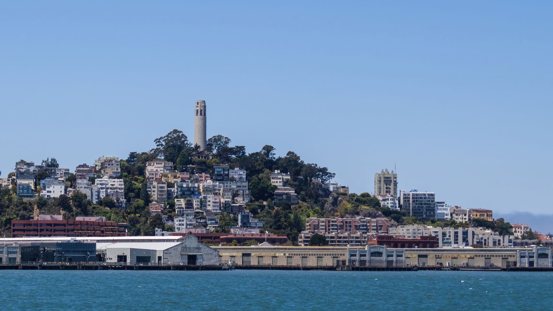 Coit Tower on Telegraph Hill overlooking San Francisco