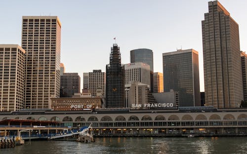 Port of San Francisco with Skyscrapers behind