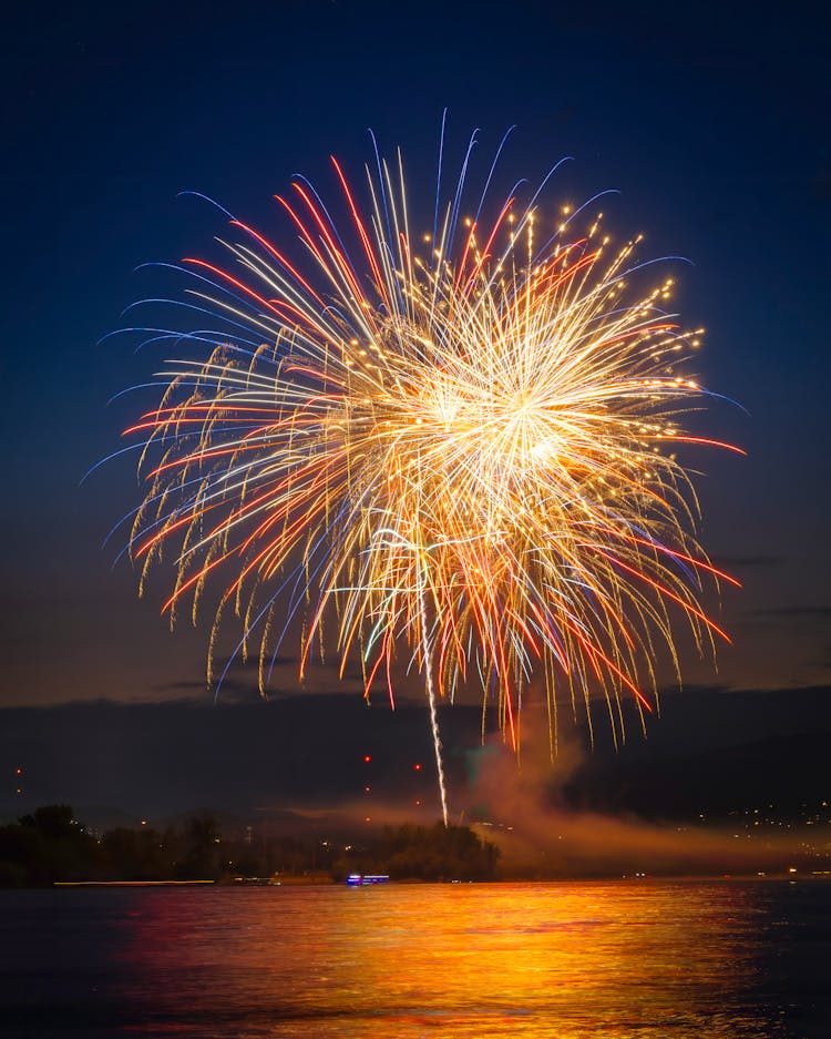 Photo Of Fireworks By A River