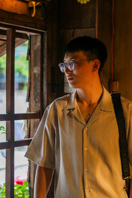 Portrait of Man in Shirt and Eyeglasses